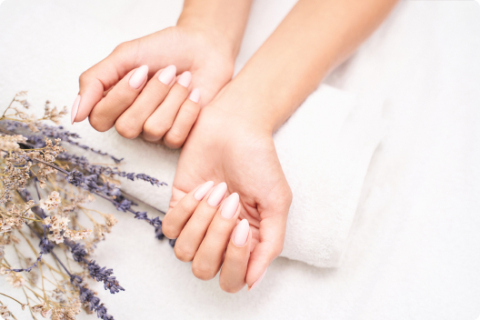 woman showing off her nails